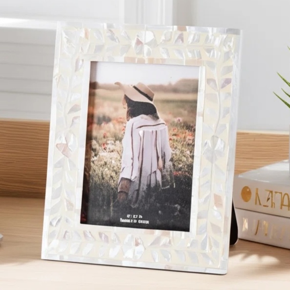 Mother Of Pearl Vine Photo Frame, Ivory 5x7